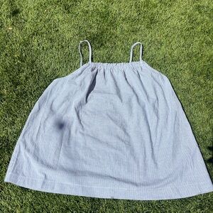 Striped Blue Sleeveless Blouse